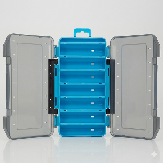 Durable Dual-Sided Fishing Tackle Box
